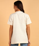 BLOCKS OF INDIA Cotton Solid Color Top for Women - Natural White