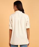 Blocks Of India Women Solid Color Casual Shirt - Natural White