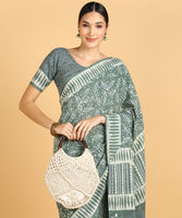 BLOCKS OF INDIA Hand Block Print Cotton Sarees For Women with Unstitched Blouse Piece Color 10