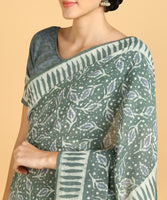 BLOCKS OF INDIA Hand Block Print Cotton Sarees For Women with Unstitched Blouse Piece Color 10