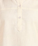 BLOCKS OF INDIA Cotton Solid Color Top for Women - Natural White