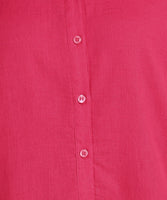 Blocks Of India Women Solid Color Casual Shirt - Hot Pink