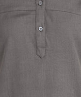 BLOCKS OF INDIA Cotton Solid Color Top for Women - Grey