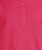 BLOCKS OF INDIA Cotton Solid Color Top for Women - Hot Pink