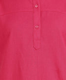 BLOCKS OF INDIA Cotton Solid Color Top for Women - Hot Pink