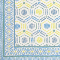 BLOCKS OF INDIA Hand Block Print Cotton King Size Bedsheet (225X 270 cm) (Gray Ikat)
