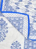 Cotton Dohar / Blanket King Bed Size Hand Block Printed (Blue Buta New)