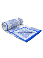 Cotton Dohar / Blanket King Bed Size Hand Block Printed (Blue Buta New)