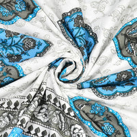 BLOCKS OF INDIA Hand Block Printed 100% Cotton Dohar King Size Reversible (Blue Rose)