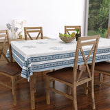 PURE COTTON RAJASTHANI HAND BLOCK PRINT SIX SEATER TABLE CLOTH (BLUE TREE)