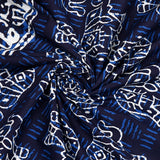 PURE COTTON RAJASTHANI HAND BLOCK PRINT SIX SEATER TABLE CLOTH (Blue Elephant)