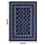 PURE COTTON RAJASTHANI HAND BLOCK PRINT SIX SEATER TABLE CLOTH (Blue Elephant)