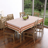 Pure Cotton Table Cloth Rajasthani Hand Block Printed (ORANGE RED BUTI)