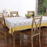 Pure Cotton Table Cloth Rajasthani Hand Block Printed (YELLOW GREEN CIRCLE)