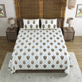 BLOCKS OF INDIA Hand Block Printed Cotton Super King Size Bedsheet(270 x 270) (Color 1)