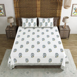 BLOCKS OF INDIA Hand Block Printed Cotton Super King Size Bedsheet(270 x 270) (Color 4)