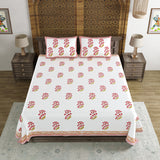 BLOCKS OF INDIA Hand Block Printed Cotton Super King Size Bedsheet(270 x 270) (Color 6)