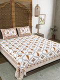 BLOCKS OF INDIA Sanganeri Print Cotton Viscose Economy King Size Bedsheet (225 X 270 CM)  DOB_BED_AURA_3