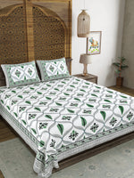 BLOCKS OF INDIA Sanganeri Print Cotton Viscose Economy King Size Bedsheet (225 X 270 CM)  DOB_BED_AURA_4