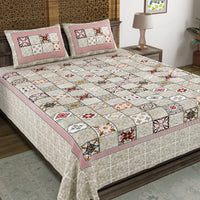 BLOCKS OF INDIA Sanganeri Print Cotton Viscose Economy King Size Bedsheet (225 X 270 CM) DOB_BED_AURA_BOX_RED