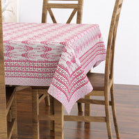 Pure Cotton Table Cloth Rajasthani Hand Block Printed (MAROON LEAF)