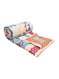 BLOCKS OF INDIA Hand Block Printed Cotton King Size Quilt (Orange Chokdi)