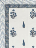 BLOCKS OF INDIA Hand Block Printed 100% Cotton Dohar King Size Reversible (Blue Grey Paisley)