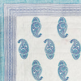 Cotton Single Size Quilt Hand Block Print for Light Winters (150x225 cm) (Blue Jaal)