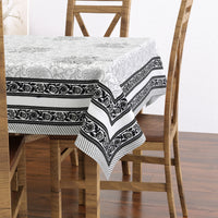 PURE COTTON RAJASTHANI HAND BLOCK PRINT SIX SEATER TABLE CLOTH (GREY TREE)