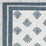 Cotton Single Size Quilt Hand Block Print for Light Winters (150x225 cm) (Blue Grey Buta)