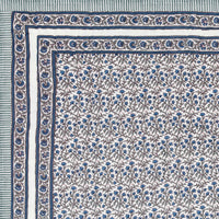 Cotton Single Size Quilt Hand Block Print for Light Winters (150x225 cm) (Blue Grey Jaal)