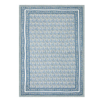 Cotton Single Size Quilt Hand Block Print for Light Winters (150x225 cm) (Blue Grey Jaal)