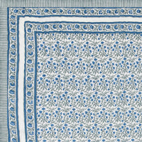 Cotton Single Size Quilt Hand Block Print for Light Winters (150x225 cm) (Blue Grey Jaal)