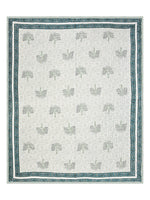 BLOCKS OF INDIA Hand Block Printed Cotton King Size Quilt (Green tree)