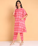 BLOCKS OF INDIA Co ords Set in Pure Cotton Pink Ikat