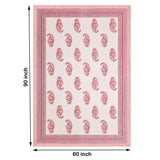 Pure Cotton Table Cloth Rajasthani Hand Block Printed (Pink Paisley)