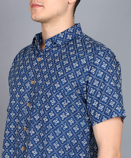 Handblock Printed Pure Cotton Men's Half Sleeves Shirts Manufacturer  Supplier from Jaipur India